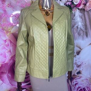 Bradley Bayou genuine leather quilted moto jacket